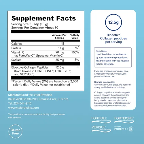 Miniatura 2 de Vital Proteins® Apoyo básico diario profesional, 0.42 oz de péptidos de colágeno bioactivo, reduce las líneas finas y arrugas, apoya la movilidad
