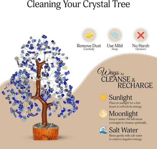 Miniatura 6 de YATSKIA Cristal de lapislázuli, árbol de cristal, decoración de Feng Shui, árbol de la vida, accesorios de meditación, decoraciones de escritorio