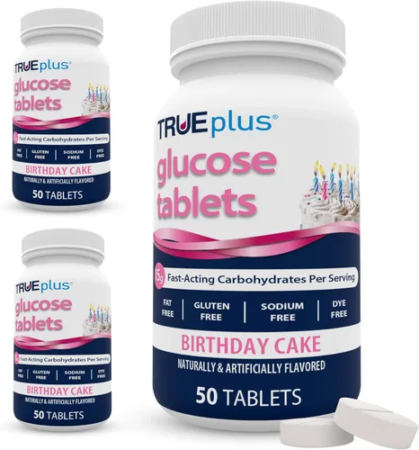 Miniatura 39 de TRUEplus® Tabletas de glucosa, sabor surtido (uva, frambuesa, naranja), botella de 50 unidades (1)