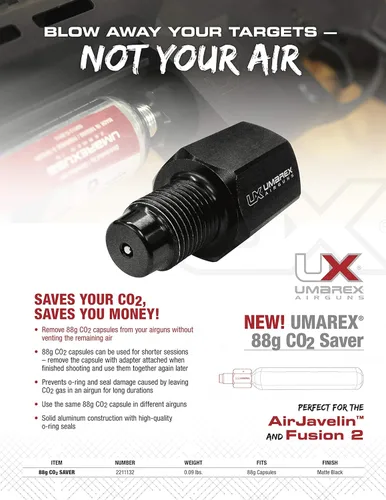 Miniatura 6 de Adaptador Umarex CO2 Saver para cápsulas de CO2 de 88g para armas de aire Multi