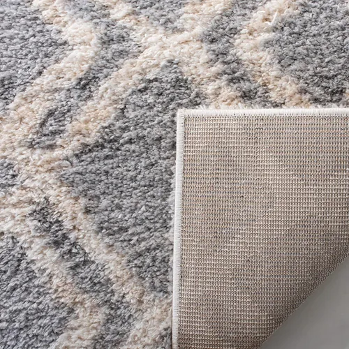 Miniatura 10 de SAFAVIEH Berber Shag Collection - Alfombra decorativa, 2 x 4 pies, diseño marroquí, color gris y crema, no desprende pelusa y de fácil cuidado, 1.2