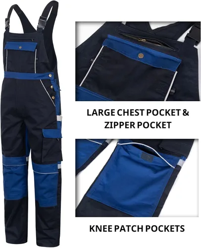 Miniatura 2 de WORK IDEA Men's Bib Overalls for Men Work Overalls Breathable and Workwear with Knee Pad Pockets, WL