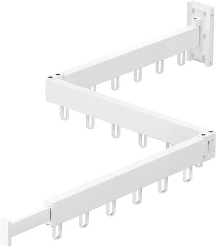 Miniatura 8 de ZdwCyl Percha de ropa montada en la pared, estante de secado de ropa de aluminio, ahorro de espacio, retráctil, agujeros a prueba de viento