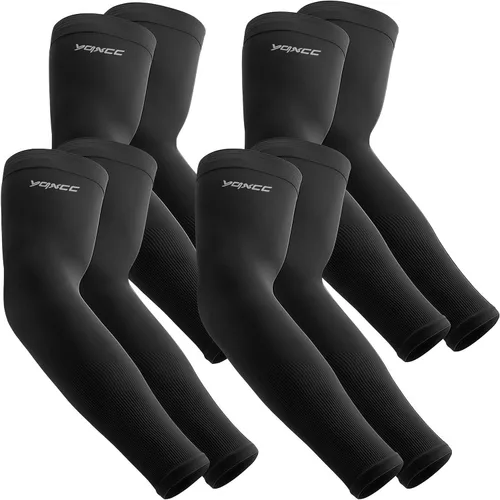 Miniatura 14 de YQXCC 4 Pares de Mangas para Brazos para Hombres Mujeres Protección UV Solar de Enfriamiento UPF 50 Mangas de Compresión Deportivas 1 par
