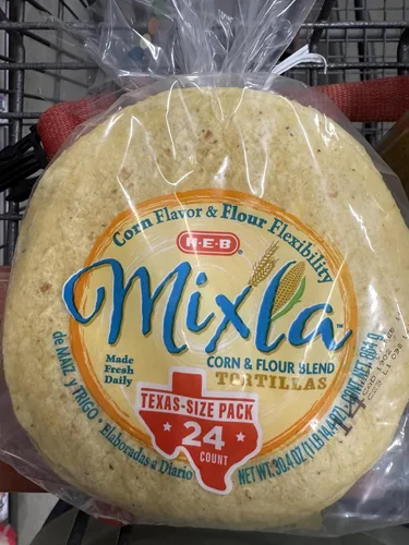 H‑E‑B Mixla Mezcla de Maíz y Harina Tortillas 24 unidades por bolsa (3 bolsas en total) Tortilla Mixta de Harina y Maiz HEB