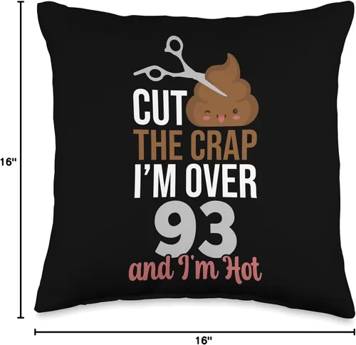Miniatura 4 de Slit The Junk 1933 Cut The Crap I'm Over 93 - Almohada de 16 x 16 pulgadas, multicolor