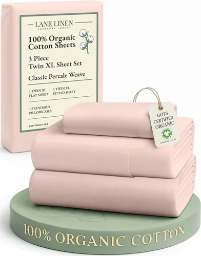Miniatura 120 de LANE LINEN Sábanas 100% algodón orgánico para cama tamaño King, sábanas de percal suave, transpirables, de lujo, estilo hotelero, lavables a 09