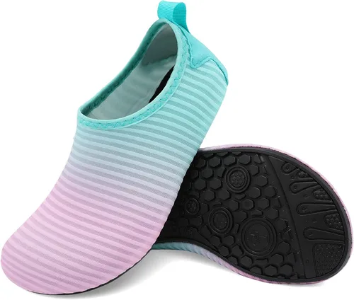 Miniatura 3 de Scurtain - Zapatos acuáticos para niños, calcetines acuáticos de secado rápido con sensación de pies descalzos para niños, niñas y bebés con suela