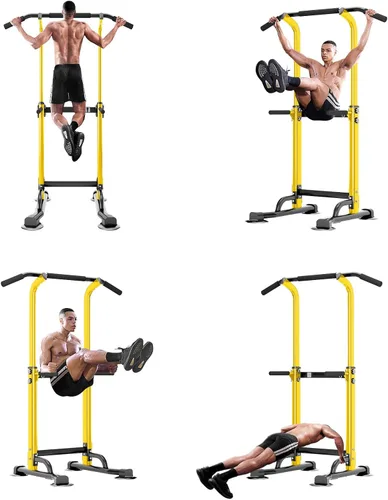 Miniatura 7 de SogesPower Power Tower Estación de Fondos Barra de Dominadas para Gimnasio en Casa con Altura Ajustable Equipo de Entrenamiento de Fuerza, Estación