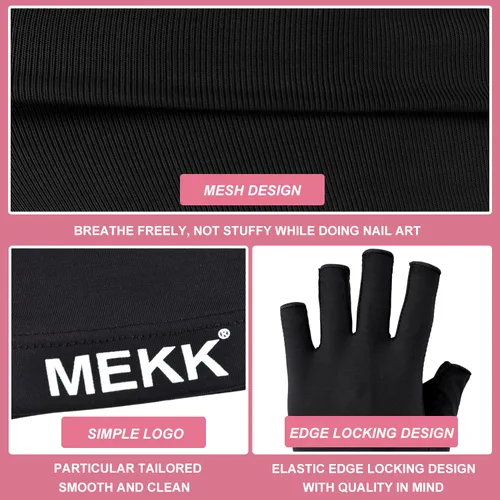 Miniatura 5 de MEKK Guantes UV para uñas, guantes de protección UV extra largos UPF99+ para uñas de gel, guantes de manicura profesionales para el cuidado