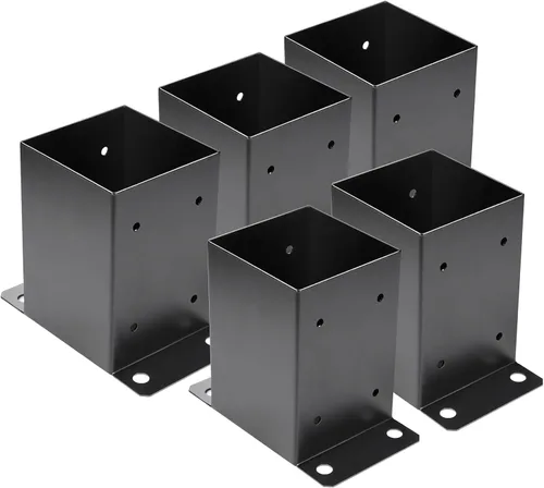 Miniatura 9 de Base de poste de 4 x 4, 10 unidades, tamaño interior de 3.6"x3.6" Base para Poste de Terraza, Soportes de Poste de Metal Resistente