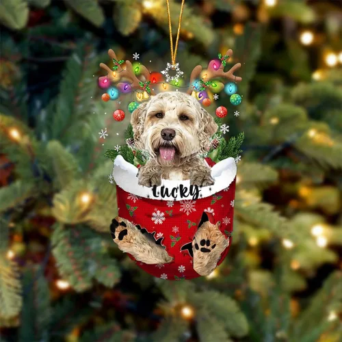 Miniatura 148 de Adorno de Navidad personalizado para perro Airedale Terrier en bolsillo de nieve, adorno para árbol de Navidad, idea de regalo para amantes