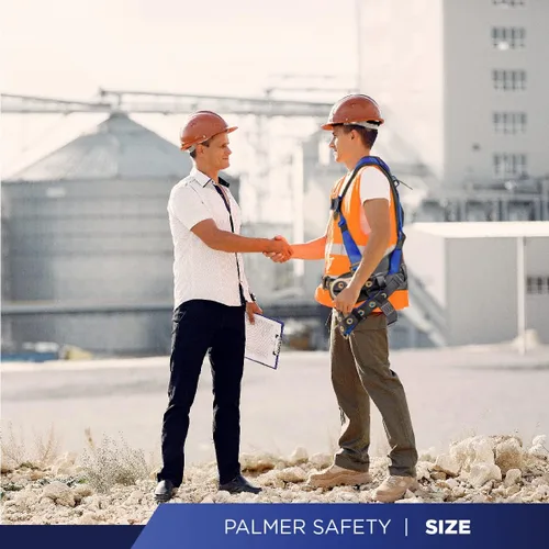 Miniatura 7 de Palmer Safety Hammerhead - Arnés de seguridad acolchado de 5 puntos, pecho QCB, correas de patas con hebilla de lengua, anillos en D traseros y Azul