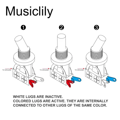 Miniatura 3 de Musiclily Interruptor de palanca métrico de 3 vías para guitarra eléctrica Epiphone Les Paul, parte superior negra con punta negra