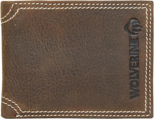 WOLVERINE Billetera plegable de lona/cuero para hombre