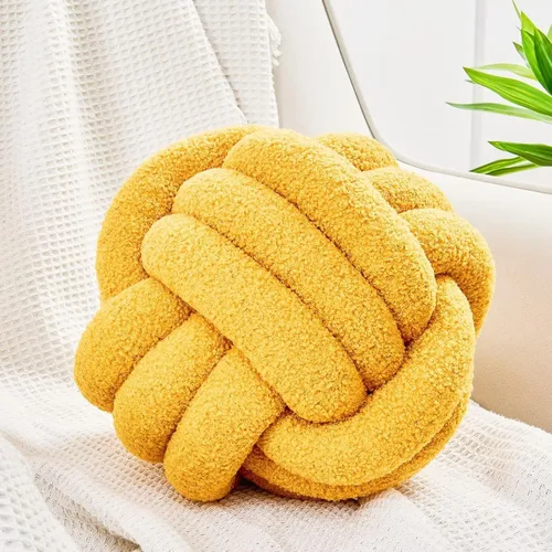Miniatura 18 de Uvvyui Bola de Almohada con Nudo, Almohadas Decorativas Suaves para el Hogar, Almohada Redonda de Tiro, Almohada de Felpa Anudada Hecha a Mano