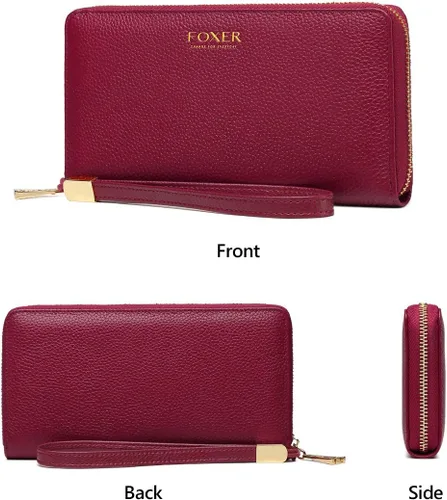 Miniatura 5 de Carteras de cuero para mujer cuero genuino RFID bloqueo caja de regalo embalaje