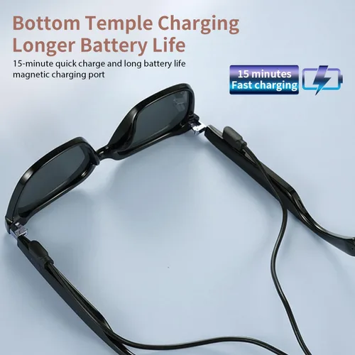 Miniatura 4 de Lentes inteligentes para hombres y mujeres, orejas abiertas, protección UV, lentes de sol polarizados Bluetooth con altavoces de micrófono
