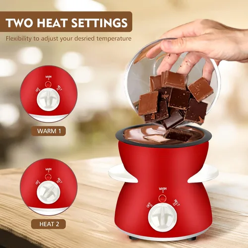 Miniatura 4 de Juego de ollas para fondue, mini juego de macetas eléctricas para fundir queso de chocolate, máquina de fondue de chocolate con tenedores