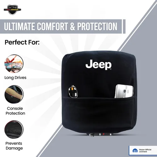 Miniatura 6 de Cubierta de reposabrazos de consola premium para Jeep Grand Cherokee 2011-2019 – Protector de tapa de consola suave, lavable a máquina – Fácil