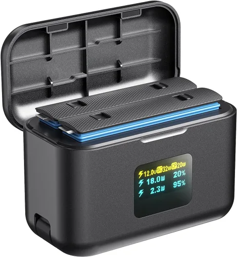 Miniatura 8 de Paquete de 2 baterías de repuesto de 2500 mAh con doble cargador para cámara de acción Insta360 X4, accesorios de 360 x 4 con ranuras para tarjetas