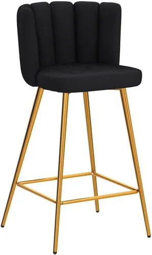 Miniatura 5 de Velvet Taburetes de Bar de 30" de Altura de Barra Juego de 2 Taburetes de Cocina Modernos Taburetes de Mostrador Tapizados con Patas Doradas