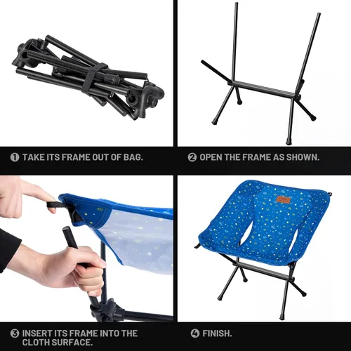 Miniatura 6 de G2 GO2GETHER Silla ligera Protable para jóvenes, tamaño plegable compacto de 12.6 x 4.3 pulgadas, solo pesa 1.6 libras, tela Oxford 600D, marco