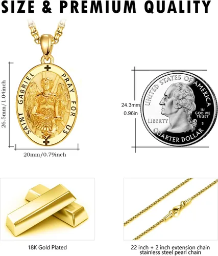 Miniatura 109 de Collar de plata de ley 925 con medalla de San Patrón, colgante de protección católica, amuleto, joyería religiosa para hombres y mujeres