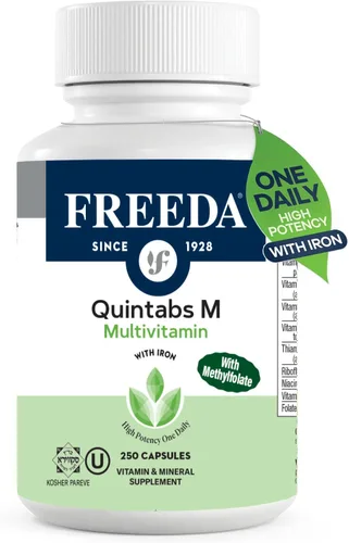 Miniatura 8 de FREEDA Multivitamínico - Quintabs-M con hierro - Suplementos multivitamínicos Kosher para la salud de la mujer - Multivitaminas para mujeres