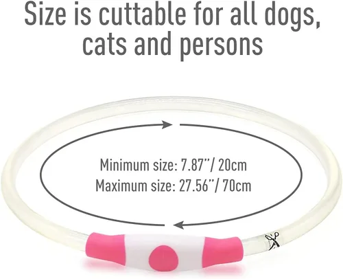 Miniatura 5 de Colaseeme Collar de perro con luz LED, collar de perro con luz, recargable por USB, TPU brillante, luz de seguridad, luces para perros medianos