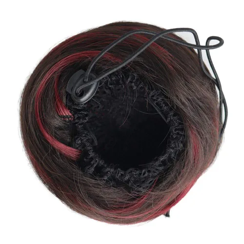 Miniatura 3 de Moños de pelo 2 piezas de pelo falso moño para el lugar de trabajo nupcial boda pelo updo para mujeres y niñas 8066-4&BUG