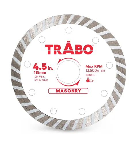 Miniatura 7 de Trabo Paquete de 3 cuchillas de unión de metal con borde turbo de mampostería de 4 pulgadas para cortar cemento, adoquines, hormigón con barra