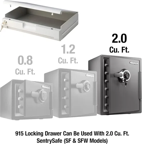 Miniatura 6 de SentrySafe - Cajón de bloqueo de plástico blanco para cajas fuertes ignífugas e impermeables SFW205, accesorio de estante multiposicional para cajas