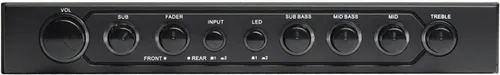 Miniatura 6 de Autotek ATEQ709 Ecualizador de audio de 4 bandas con crossover integrado de 2 vías, 9 voltios, 1/2 DIN, ecualizador de reamplificador con cruce