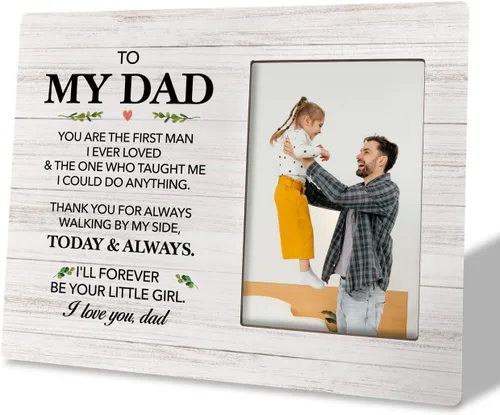 Miniatura 18 de Marco de Fotos para Papá - Soy su Compañero de Pesca, Marco de Madera para Papás Pescadores, Regalo del Día del Padre