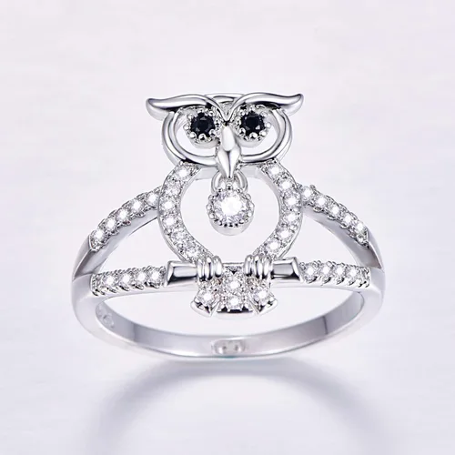 Miniatura 31 de Narica Anillo de 21 piedras chapadas en plata, apilables, corte redondo, zafiro azul, circonita cúbica, relleno de circonita cúbica, halo