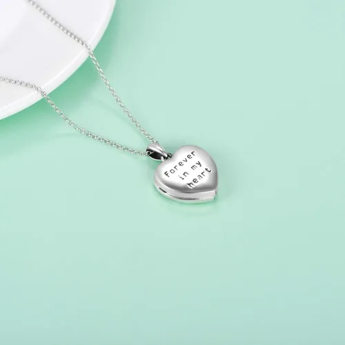 Miniatura 6 de Collar con medallón de corazón que sostiene fotos de plata de ley con colgante de foto, regalo conmemorativo para mujeres y niñas