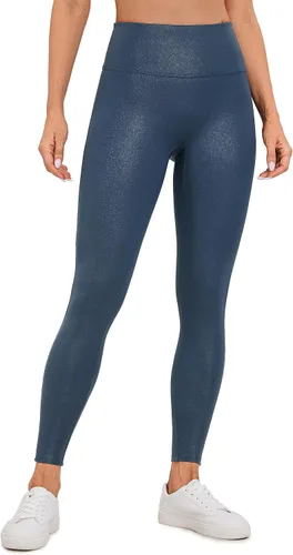 CRZ YOGA Butterluxe - Leggings de piel sintética mate para mujer, 26.5 pulgadas, sin costuras frontales, cintura alta, elásticos, pantalones de piel