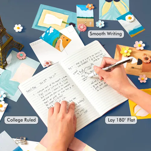 Miniatura 3 de Feela - Paquete de 36 cuadernos de tapa blanda en blanco, a rayas, para viajes, para mujeres y hombres, cuadernos para escribir, cuadernos rayados