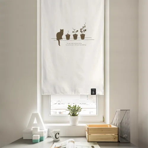 Miniatura 4 de Cortinas-Puertas-Estampado de Gato Ático (33 pulgadas de ancho x 55 pulgadas de largo)
