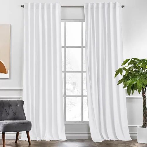 Miniatura 13 de KGORGE Cortinas de terciopelo verde cazador con pliegues pinzados de 84 pulgadas, con aislamiento térmico para oscurecer habitaciones, con anillas