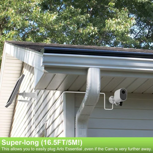 Miniatura 4 de UYODM Paquete de 3 cargadores de panel solar compatibles con Arlo Essential Spotlight/XL solamente, cable de carga de alimentación de 16.5 pies