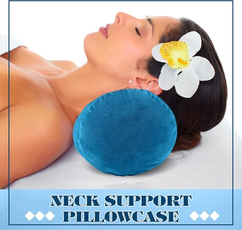 Miniatura 3 de Newwiee 2 fundas de almohada cilíndricas para el cuello cervical con cremallera de 16 x 6 pulgadas, rollo de cuello redondo, funda de almohada Azul