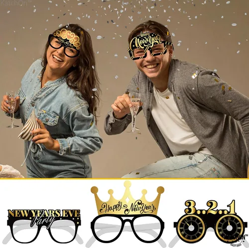 Miniatura 5 de KatchOn, Gafas de Año Nuevo 2025 – Paquete de 12 Gafas de Feliz Año Nuevo 2025, decoraciones de Año Nuevo 2025 Gafas de Año Nuevo 2025