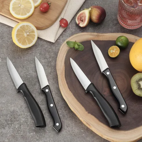Miniatura 6 de BEWOS Juego de 4 cuchillos de pelar - Cuchillos de pelar con mango ergonómico, cuchillos de pelar de triple remache de 8,9 cm, peladores de acero