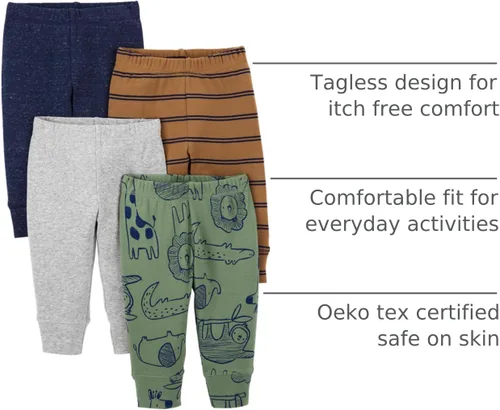 Miniatura 42 de Simple Joys by Carter's - Pantalones de forro polar para bebé, paquete de 4