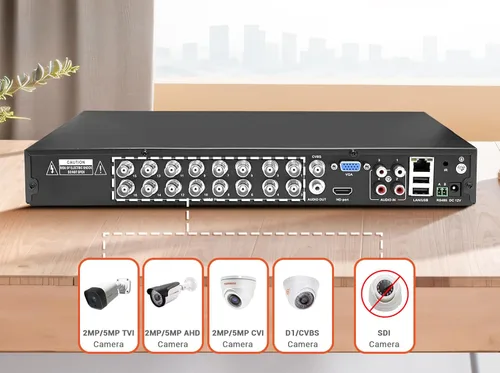 Miniatura 2 de TIGERSECU Grabador de seguridad DVR híbrido 4 en 1 de 16 canales Super HD 1080P con disco duro de 2 TB, para cámaras TVI/AHD/CVI/analógicas de 2MP
