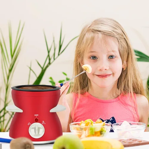 Miniatura 7 de Juego de ollas para fondue, mini juego de macetas eléctricas para fundir queso de chocolate, máquina de fondue de chocolate con tenedores