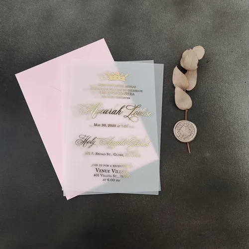Miniatura 3 de Juego de 10 invitaciones de quinceañera con corona de oro, invitaciones de cumpleaños 15 para niña, invitaciones personalizadas de membrillo Mis