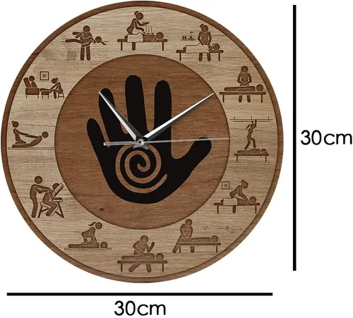 Miniatura 2 de The Geeky Days Reloj de pared impreso de terapia física de masaje, cuarzo silencioso, masaje para personas, relajarse, cuidado corporal, spa, salón